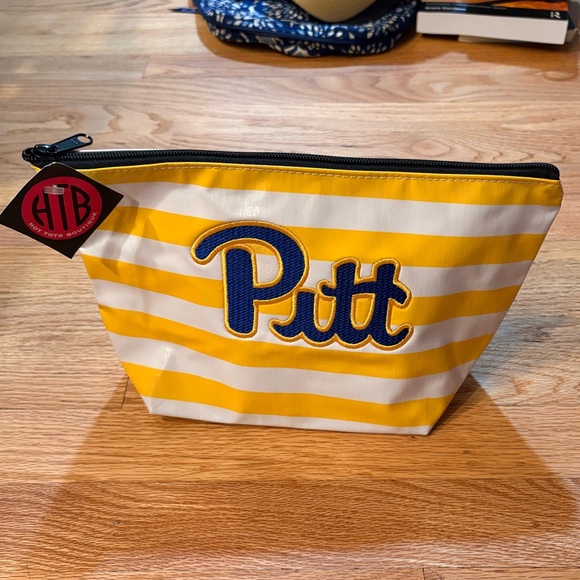 Pitt Yellow and white striped pouch bag - Picture 1 of 7